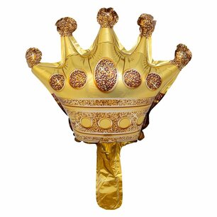 Kroon goud mini shape Folieballon, 14 inch (36 cm) Kroon goud mini shape Folieballon, 14 inch (36 cm)
