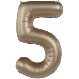 Folie Ballon Cijfer 5 Starlight Gold, 86 cm Folie Ballon Cijfer 5 Starlight Gold, 86 cm