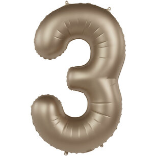 Folie Ballon Cijfer 3 Starlight Gold, 86 cm Folie Ballon Cijfer 3 Starlight Gold, 86 cm