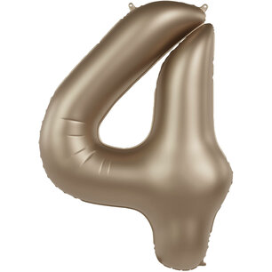 Folie Ballon Cijfer 4 Starlight Gold, 86 cm Folie Ballon Cijfer 4 Starlight Gold, 86 cm
