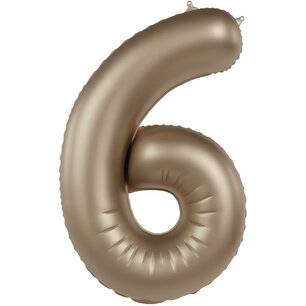 Folie Ballon Cijfer 6 Starlight Gold, 86 cm Folie Ballon Cijfer 6 Starlight Gold, 86 cm