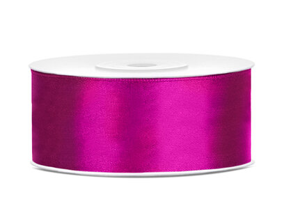Fuchsia Satijn lint, 25mm, rol 25 m Fuchsia Satijn lint, 25mm, rol 25 m