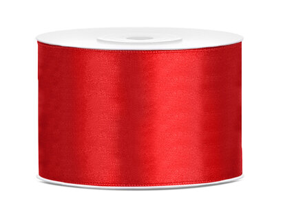 Rood Satijn lint breed, 50mm, rol 25 m Rood Satijn lint breed, 50mm, rol 25 m