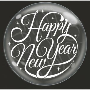 Transparante bubble ballon Happy New Year, 45 cm Transparante bubble ballon Happy New Year, 45 cm