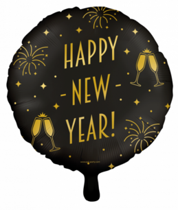Happy New Year folieballon Classy, 45 cm Happy New Year folieballon Classy, 45 cm