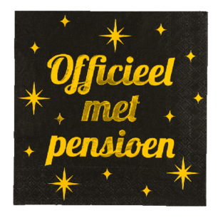Officieel met Pensioen Servetten Classy Party, 16 stuks Officieel met Pensioen Servetten Classy Party, 16 stuks