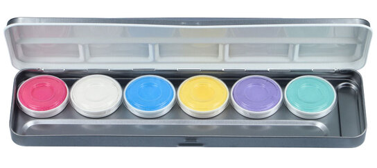Aqua face en bodypaint palet Pastel Unicorn, 6 kleuren Aqua face en bodypaint palet Pastel Unicorn, 6 kleuren