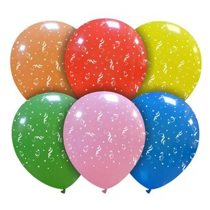 Streamers Ballonnen mix, 6 stuks, 30 cm Streamers Ballonnen mix, 6 stuks, 30 cm