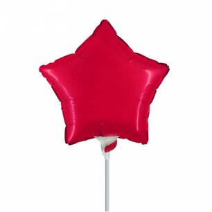Rood Stervorm mini Folieballon, 9 inch (23 cm), zonder zelfsluitend ventiel Rood Stervorm mini Folieballon, 9 inch (23 cm), zonder zelfsluitend ventiel