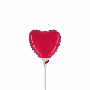 Rood Hartvorm mini Folieballon, 4 inch (10 cm), zonder zelfsluitend ventiel Rood Hartvorm mini Folieballon, 4 inch (10 cm), zonder zelfsluitend ventiel