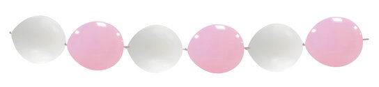 Roze+Wit Ballonnenslinger, ca. 3 meter Roze+Wit Ballonnenslinger, ca. 3 meter