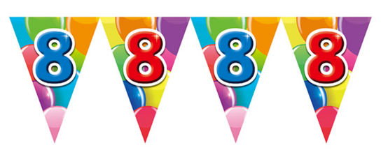 8 jaar Vlaggenlijn Feest, 10 meter 8 jaar Vlaggenlijn Feest, 10 meter