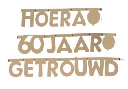 Hoera 60 jaar getrouwd letterslinger Hoera 60 jaar getrouwd letterslinger
