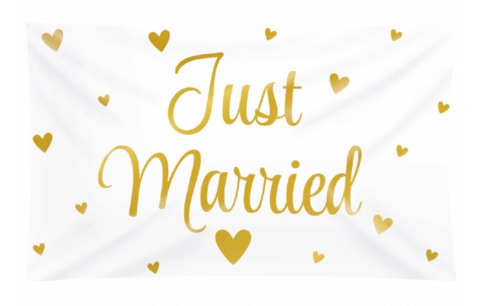 'Just Married' XXL Vlag, 90x150 cm 'Just Married' XXL Vlag, 90x150 cm