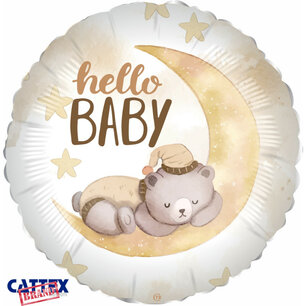 Hello Baby teddybear on moon Folieballon, 45 cm Hello Baby teddybear on moon Folieballon, 45 cm
