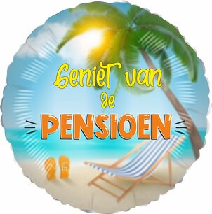 Geniet van je Pensioen Folieballon strand, 45 cm Geniet van je Pensioen Folieballon strand, 45 cm