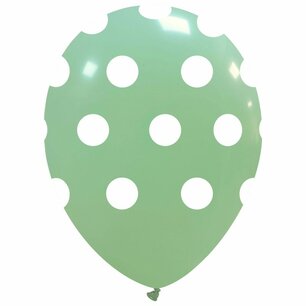 Mintgroen Polka dots Ballonnen, 6 stuks, 30 cm Mintgroen Polka dots Ballonnen, 6 stuks, 30 cm