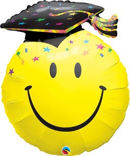 Geslaagd Smiley XL Folieballon, 91 cm Geslaagd Smiley XL Folieballon, 91 cm