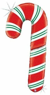 Candy Cane Folieballon holografisch, 104 cm Candy Cane Folieballon holografisch, 104 cm
