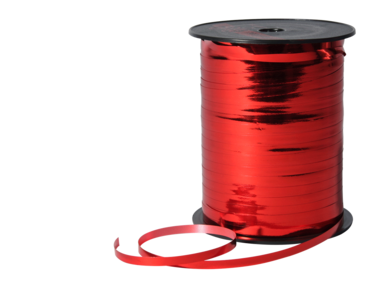 Rood metallic Krullint, 5 mm, rol 500 m Rood metallic Krullint, 5 mm, rol 500 m