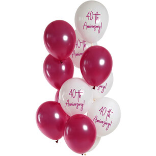 40 jaar Anniversary Ballonnen set, 12 stuks 40 jaar Anniversary Ballonnen set, 12 stuks