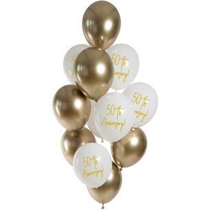 50 jaar Anniversary Ballonnen set, 12 stuks 50 jaar Anniversary Ballonnen set, 12 stuks