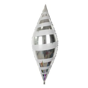 Zilver Deco Taper folieballon swirl, 36 inch (91cm) Zilver Deco Taper folieballon swirl, 36 inch (91cm)