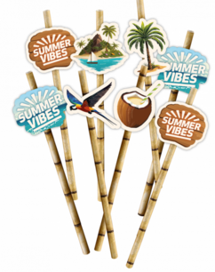 Summer Vibes rietjes, 8 stuks Summer Vibes rietjes, 8 stuks