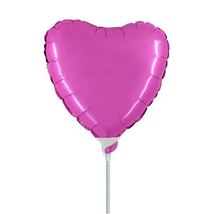 Fuchsia Hartvorm mini Folieballon, 9 inch (23 cm), zonder zelfsluitend ventiel Fuchsia Hartvorm mini Folieballon, 9 inch (23 cm), zonder zelfsluitend ventiel