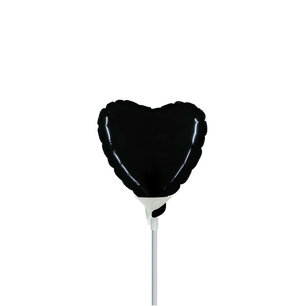 Zwart Hartvorm mini Folieballon, 4 inch (10 cm), zonder zelfsluitend ventiel Zwart Hartvorm mini Folieballon, 4 inch (10 cm), zonder zelfsluitend ventiel