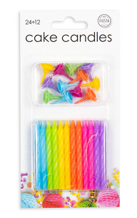 Kaarsjes set, multicolor, voor op taart, 24 stuks Kaarsjes set, multicolor, voor op taart, 24 stuks