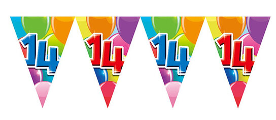 14 jaar Vlaggenlijn Feest, 10 meter 14 jaar Vlaggenlijn Feest, 10 meter