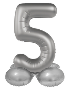 5 Foliecijfer staand, Moonlight Silver, 41 cm / 16 inch 5 Foliecijfer staand, Moonlight Silver, 41 cm / 16 inch