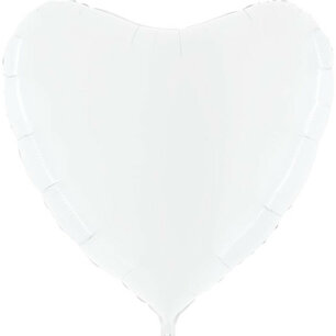 Wit XL Hart Folieballon, 92 cm Wit XL Hart Folieballon, 92 cm