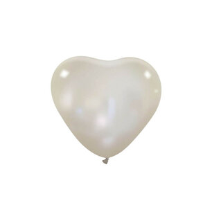 Silver metallic Hart Ballon klein, 6 inch (15cm) Silver metallic Hart Ballon klein, 6 inch (15cm)