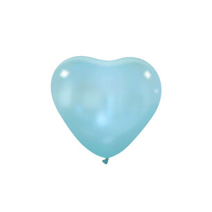 Sky blue metallic Hart Ballon klein, 6 inch (15cm) Sky blue metallic Hart Ballon klein, 6 inch (15cm)