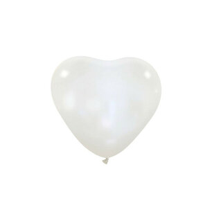 White metallic Hart Ballon klein, 6 inch (15cm) White metallic Hart Ballon klein, 6 inch (15cm)