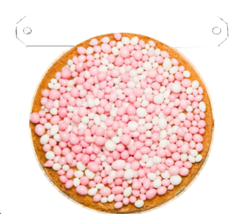 Beschuit met roze muisjes tussenstukje Beschuit met roze muisjes tussenstukje