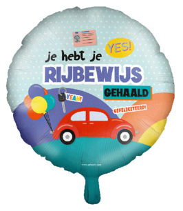 Rijbewijs gehaald Folieballon, 18 inch (45 cm)