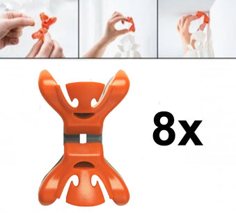 Slingerklemmen Clenchy Oranje, 8 stuks