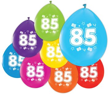 85 jaar, Ballonnen, 8 stuks, multicolor