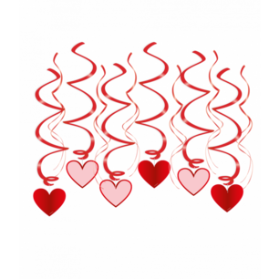 Love Swirl Hangdecoratie Hartjes,  12 st.