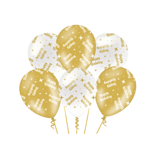 Happy Birthday Ballonnen Fancy party, 6 stuks