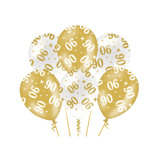 90 jaar Ballonnen Fancy party, 6 stuks
