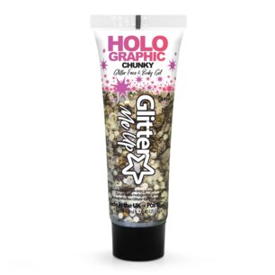 Glittergel chuncky holographic Gold, 12 ml