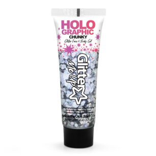 Glittergel chuncky holographic Silver, 12 ml