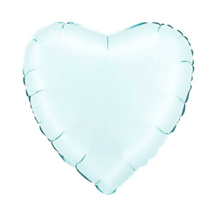 Lichtblauw satijn Hart Folieballon, 18 inch (45cm)