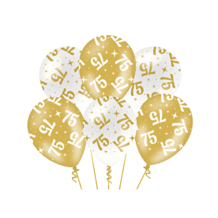75 jaar Ballonnen Fancy party, 6 stuks