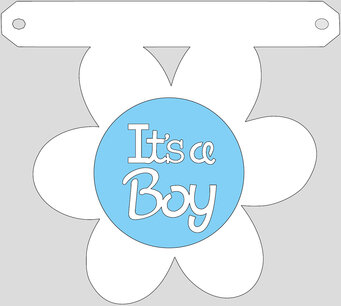 Bloem It's a boy tussenstukje