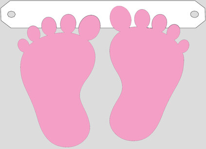 Babyvoetjes roze tussenstukje